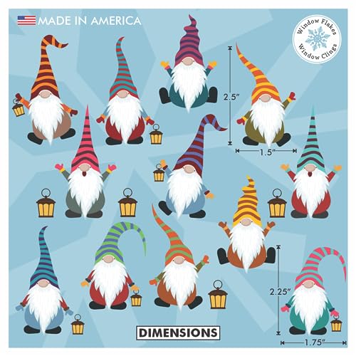 Cute Gnome Laptop Stickers Set - 12 Vinyl Decals for Laptops, Journals & More