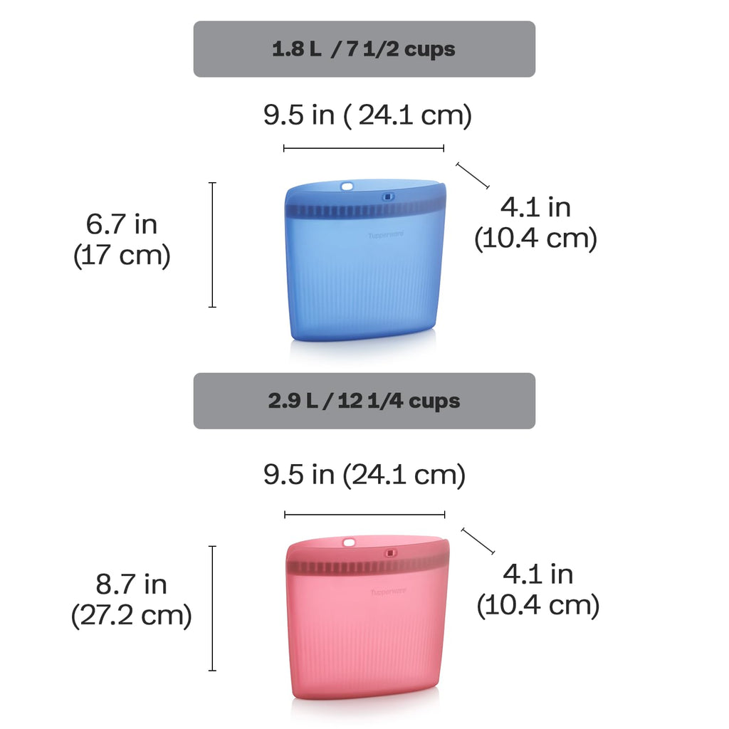 Tupperware Ultimate Silicone 4-Bag Food Storage Set