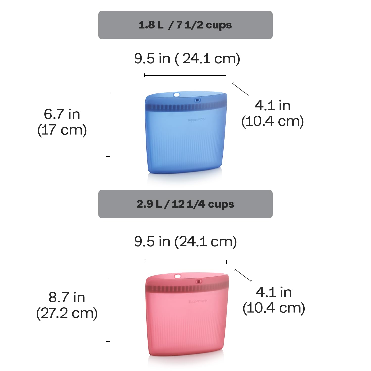 Tupperware Ultimate Silicone 4-Bag Food Storage Set
