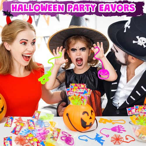 Halloween Sticky Hands Toys - 28 Pack Non-Candy Treats for Kids
