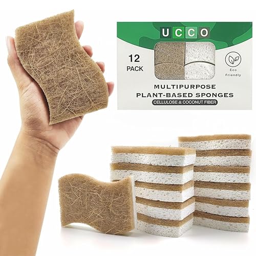UCCO Eco-Friendly Biodegradable Kitchen Sponges – 12 Pack