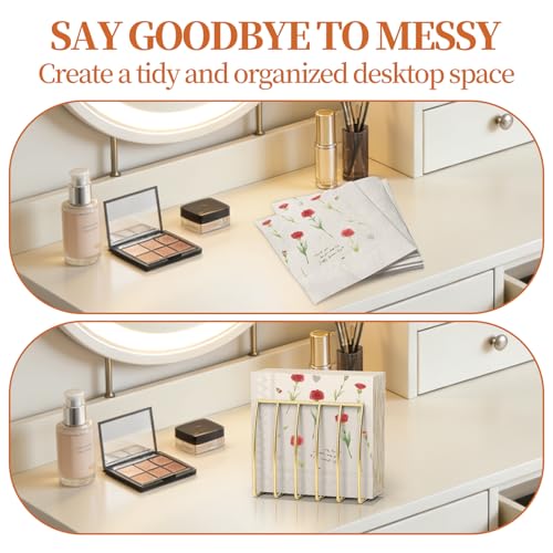 Gold Reversible Napkin Holder - 1 Pack, 2-in-1 Design