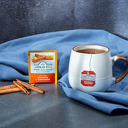 Ahmad Tea Rooibos & Cinnamon Herbal Tea Bags - Decaffeinated & Sugar-Free, 20 Ct - Cinnamon Variant