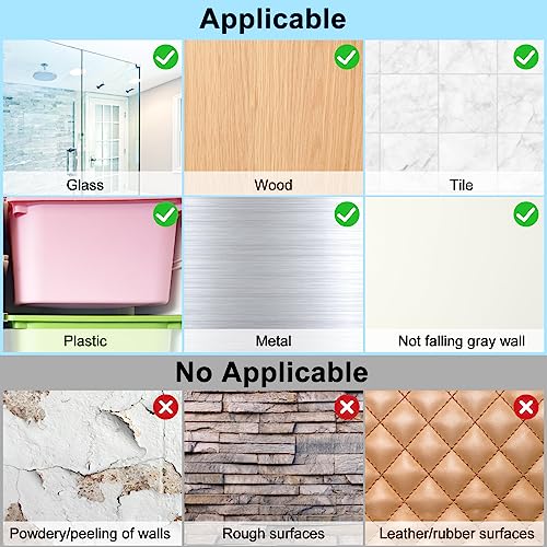 Vivinin 15 Pack Shower Caddy Adhesive Hooks - No Drilling, Waterproof & Strong