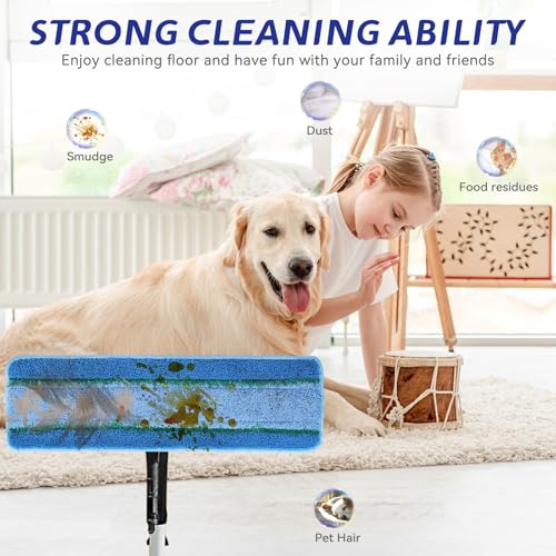 Sgizoku Blue Microfiber Mop Pads - 2 Pack for Rubbermaid 18" & 17" Mops