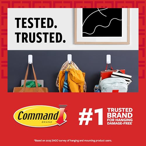 Command Large Brushed Nickel Double Hook with Adhesive Strip