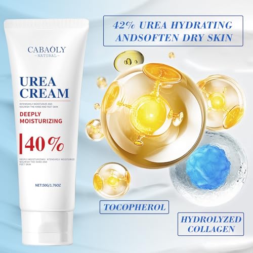 CABAOLY 40% Urea Cream for Dry Cracked Heels, Hands, and Feet