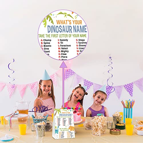 What's Your Dinosaur Name Game - Dino Party Sign & Stickers