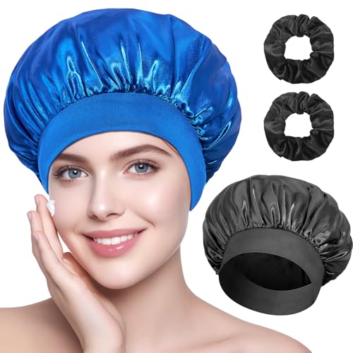 Q&J Fabric Co. Large Satin Sleep Bonnet for Curly Hair & Braids
