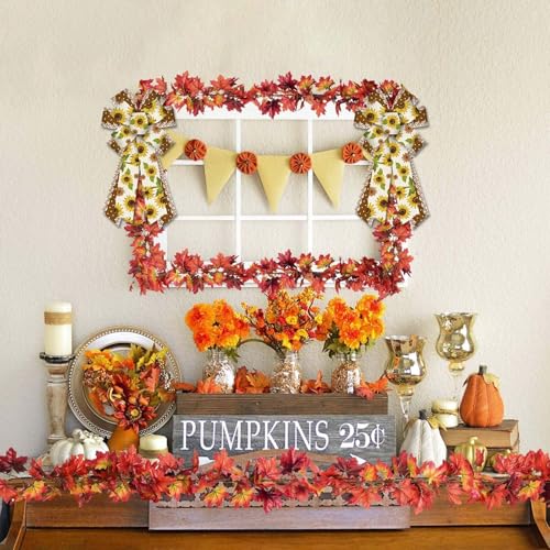 Large Sunflower Burlap Bow for Wreath Decorations - 11.42" x 20.87"