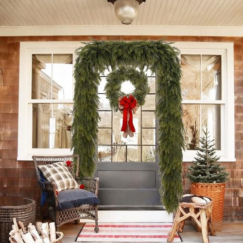 6ft Christmas Cedar Garland - Artificial Realistic Green Holiday Decor