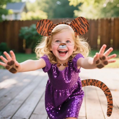Adults Halloween Animal Costume Set – Tiger, Dalmatian, Giraffe & Pig