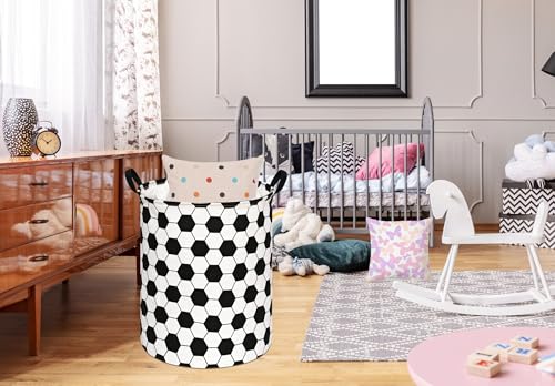 Football Round Kids Laundry Basket - 19.7" Collapsible Nursery Storage Bin