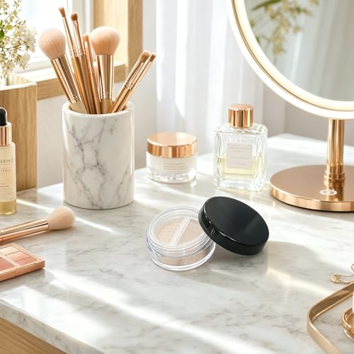 Chedin 4 Pcs Refillable Loose Powder Containers 10ml Travel Size