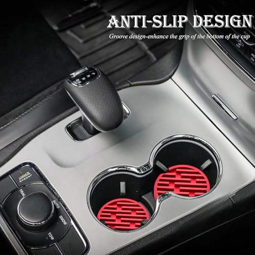 Anti-Slip Silicone Car Coaster Set - 2.75 Inch Drink Holder for Cars