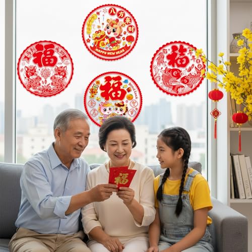 20pcs Year of the Snake Window Stickers for Chinese New Year 2026