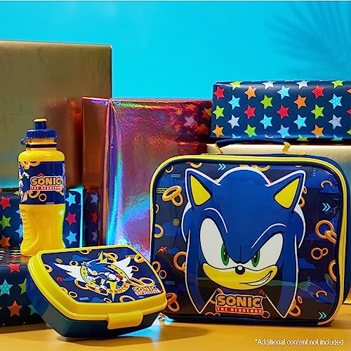 SONIC THE HEDGEHOG Kids Lunch Box 3 Piece Set Insulated Lunch Bag Snack Box 430ml Water Bottle BPA Free School Travel Official Merchandise