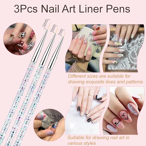 MYR 34-Piece Nail Art Brush Set and Design Kit with Dotting Tools