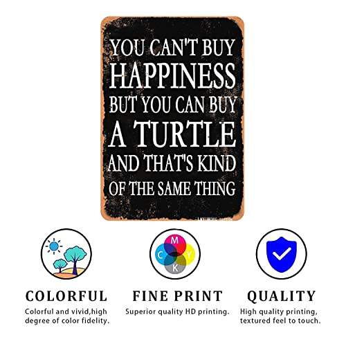 Funny Parrot Metal Sign - You Can't Buy Happiness 12x8 Inch