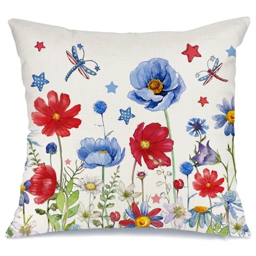 AACORS 4th of July Pillow Cover 18x18 Inch Patriotic Decor