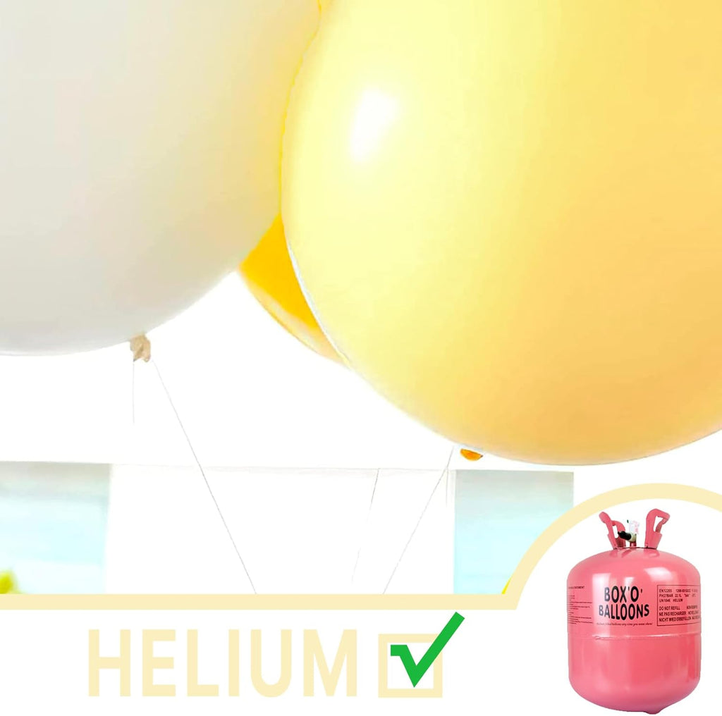 PartyWoo Pastel Yellow Balloons - 36 Inch Light Pale Yellow Latex Helium Balloons for Celebrations