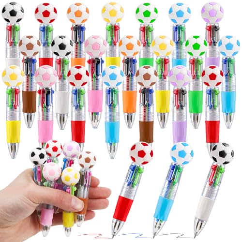 24 Pack Multicolor Soccer Mini Pens - Fun Party Favors for Kids
