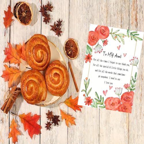 Watercolor Floral Thank You Card for Aunt - Heartfelt Message