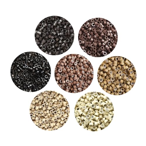 Silicone Lined Micro Links Hair Extension Beads 5.0mm Brown 200 Pcs