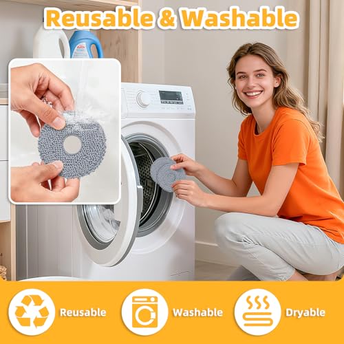 LOVECO 8-Pack Mop Pads for Roborock Qrevo Robot Vacuum | Washable Microfiber