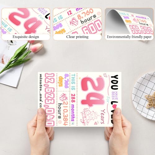 24th Birthday Card for Her - Funny & Vibrant Design