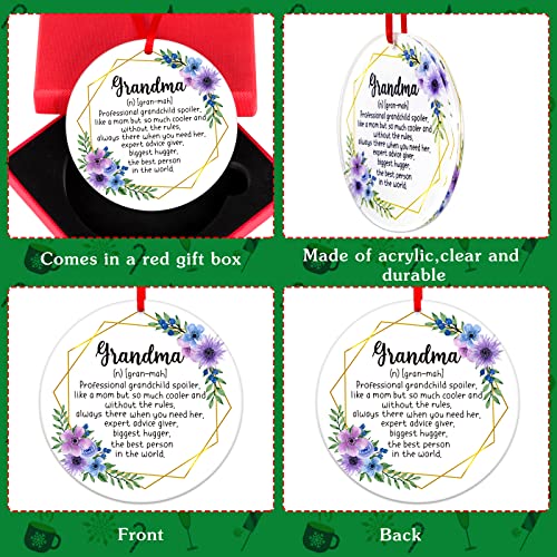 FaCraft Grandma Christmas Ornament 3-Inch Acrylic Keepsake Gift Box