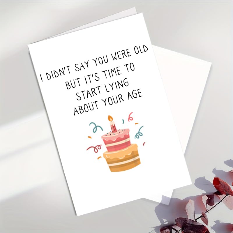 Funny Birthday Card for Men and Women with Envelope and Gold Seal