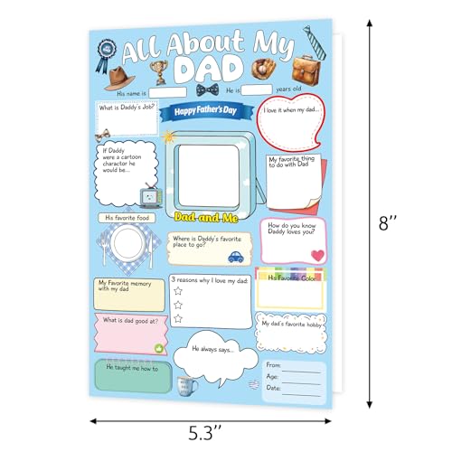 Fill in The Blanks Father's Day Card for Dad from Kids - 5.3 x 8 inch
