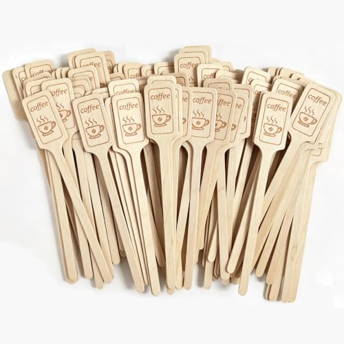 Birch Wood Coffee Stirrers - 6.3 Inch Paddle Stir Sticks, 108 Pack