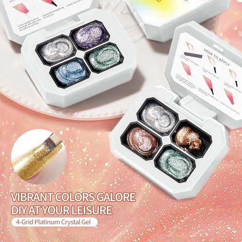 AOBOO Ombre Gel Nail Polish Set - 4-Color Gradient Palette with 20 Sponges