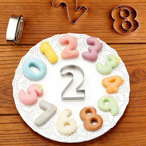 9-Piece Stainless Steel Number Cookie Cutters Set - 0-8 (6 Reverses to 9)
