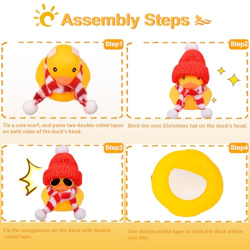 Cute Winter Duck Dashboard Ornament with Hat & Sunglasses