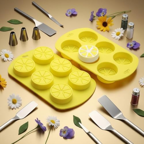 2-Piece 3D Lemon Silicone Mold for Fondant Chocolate Candy and Baking