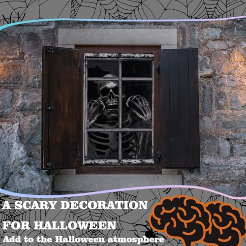 Halloween Skull Window Curtain Decoration 47.3x31.5 Inch Horror Backdrop