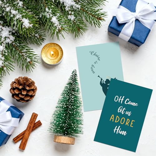Religious Christmas Postcards 80 Pcs Nativity Holiday Christian Cards Blue Green
