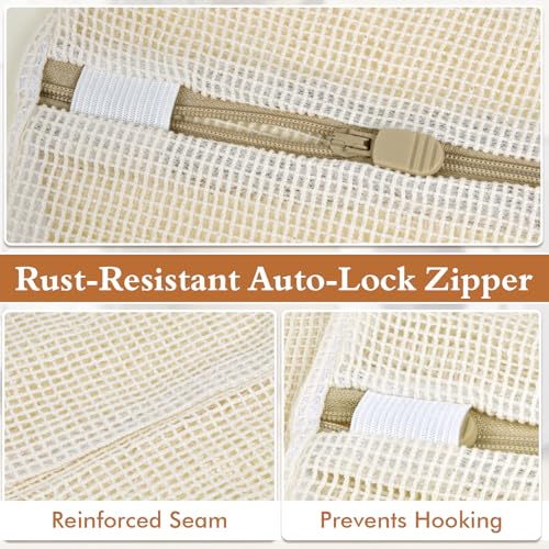 Natural Cotton Mesh Laundry Bags 12x16" - 3-Pack for Delicates