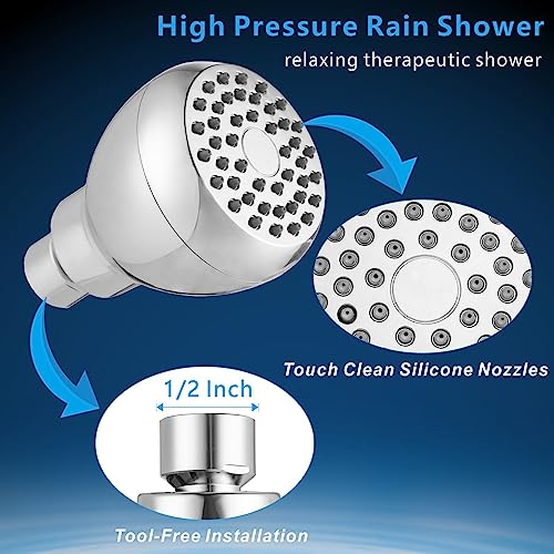High Pressure Shower Head - Chrome Pressure Boosting Showerhead