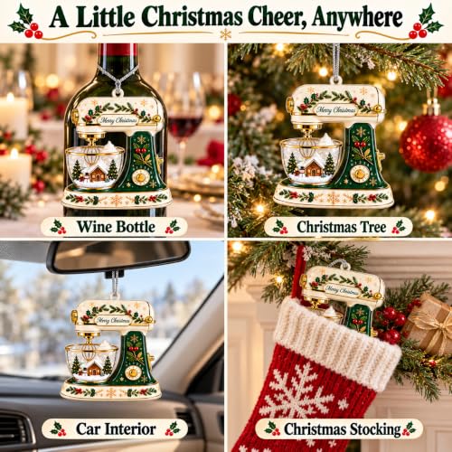 Dough Mixer Christmas Ornament - Baking Gift for Women, Holiday Decor