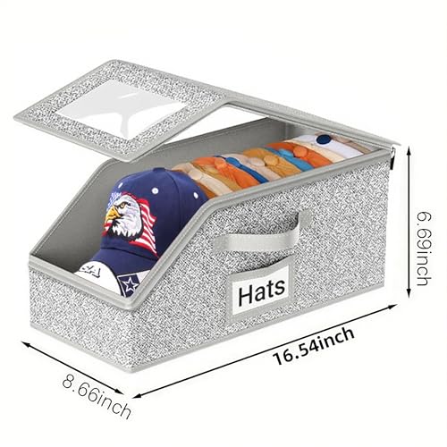 ESPETIO Stackable Hat Organizer Box for Closet - Holds 12 Baseball Caps
