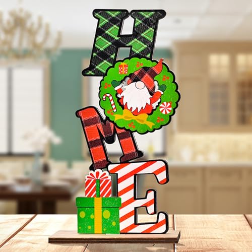 Wooden Christmas Centerpiece Signs Gnome Table Decorations 2Pcs