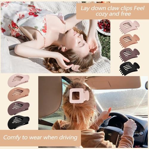 Large Tortoise Hair Claw Clips 4.2 Inch Strong Non-Slip Matte Hair Clip