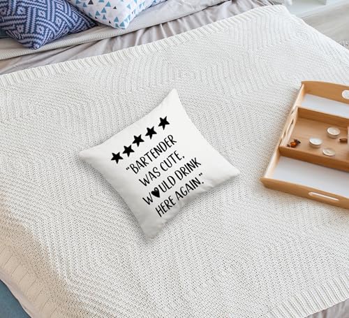Funny Bartender Pillow Cover 18x18 - Bar-02 - Home Decor