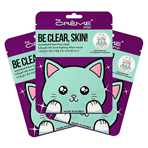 The Crème Shop Animal Sheet Mask Pack - Kitten Collagen & Vitamin C (3 Pack)