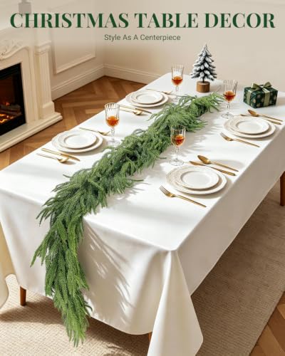 2 Pack 6 FT Norfolk Pine Garlands - Real Touch Christmas Decor