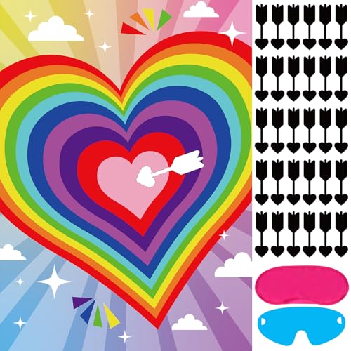 Pin The Arrow On The Heart Valentines Game Set for Kids